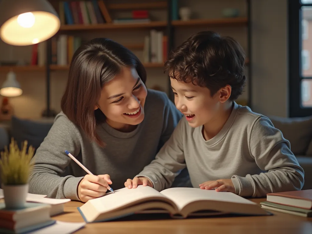 selective test student becoming more confident with a personalised tutor as they study at a desk